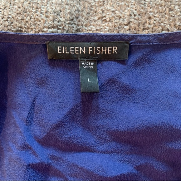 Eileen Fisher Silk Ombré Blue Cardigan Women’s Size Large 100% Silk - Picture 8 of 8